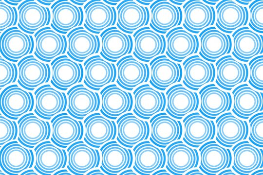 Stylish geometric texture. Blue vector seamless pattern with bold striped circles. Modern abstract background. Abstract seamless pattern with circles. Blue pattern. Blue ornament. Art. Blue