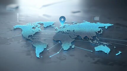 Poster - A detailed and visually striking world map with a sharp close up perspective showcasing a sleek and modern design aesthetic