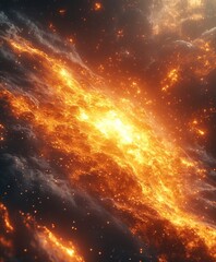 Wall Mural - fiery cosmos: a celestial blaze