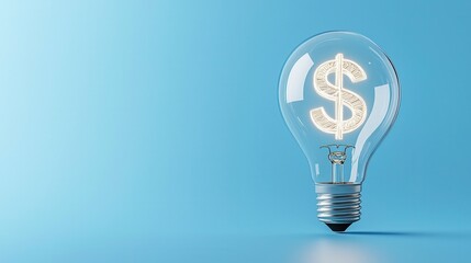 Poster - A glowing holographic dollar sign symbol suspended in a blue tinted environment representing the concept of financial prosperity wealth and the power of money