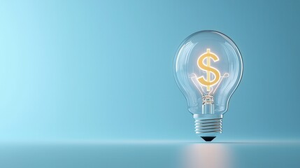 Poster - innovative lightbulb design with a glowing dollar sign inside symbolizing the spark of financial gro
