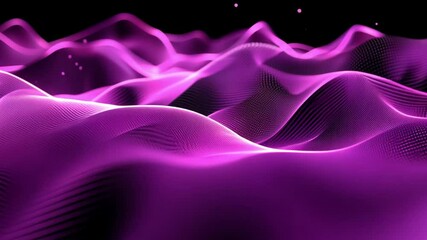 Poster - Mesmerizing and Vibrant Digital Landscape of Flowing Purple Waves Abstract and Futuristic Visuals with Smooth Curves, Motion, and Energy in Dynamic Atmosphere