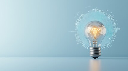 Poster - Illuminating Innovation A Futuristic Depiction of Brilliant Ideas Shining Through the Digital Landscape