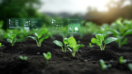 Poster - this image depicts a high tech farming concept showcasing a futuristic and sustainable agricultural 
