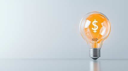 Poster - A glowing lightbulb with a dollar sign illuminated within symbolizing financial growth wealth and the power of innovative ideas to drive business success and profitability  category Business