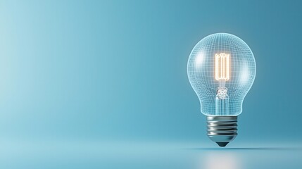 Poster - A glowing lightbulb symbolizes innovation creativity and the potential for new ideas and solutions to emerge