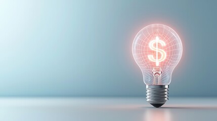 Poster - A futuristic and illuminated light bulb emitting a bright dollar symbol representing the financial potential and growth opportunities of innovative ideas and technologies