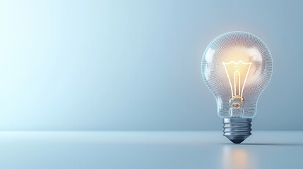 Poster - Bright light bulb symbolizing a shining idea that can illuminate innovative solutions and strategies for modern businesses and enterprises to achieve success and growth