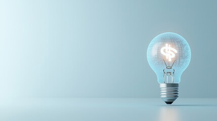 Poster - A glowing light bulb symbolizing a new idea or innovative solution representing the potential for business growth success and technological advancement