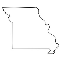 Poster - map outline of the state of Missouri, USA
