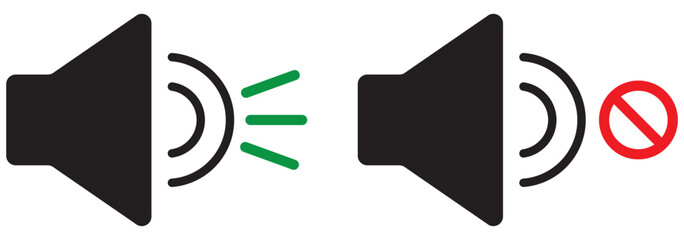 Collection of audio, volume, sound, mute, speaker icon vector . 1176