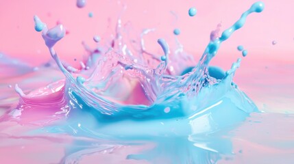 Wall Mural - Smooth pastel splashes merging in gentle tones.
