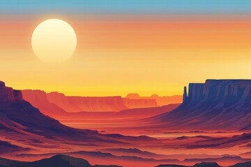 Wall Mural - Stunning gradient desert with shifting sunset tones