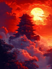 Wall Mural - sunset in the sky