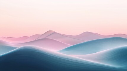 Wall Mural - Subtle pastel gradient waves blending smoothly.