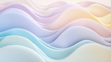 Wall Mural - Subtle pastel waves flowing in harmonious tones.