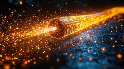 Fototapete - Abstract representation of hyperconnectivity and data stream visualization