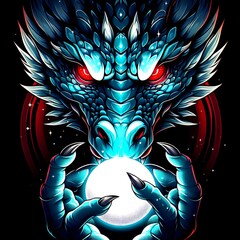 dragon blue fantasy blend pattern