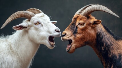 Poster - Two goats standing side by side, possibly friends or siblings