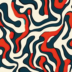 Aufkleber - Bold Reticulated Lines Seamless Pattern Contrasting Colors for Modern Design Projects