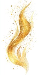 Poster - A wave of gold glitter on a white background