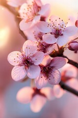 Poster - A close-up view of a bunch of pink flowers, perfect for decorating or as a gift