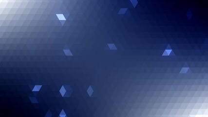 Poster - Triangle mosaic blue abstract geometric shape animation background, futuristic motion graphics