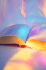 Poster - A book sitting on a table, perfect for academic or educational settings