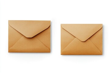 Aufkleber - Two brown envelopes sit on a white surface, ready for use