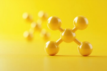 Poster - a collection of small yellow balls on a bright yellow background