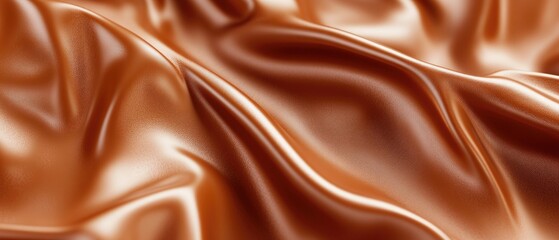 Poster - A close-up shot of a shiny brown fabric with intricate patterns and texture