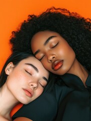 Poster - Two women relaxing or sleeping next to each other