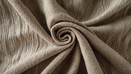Aufkleber - Textured beige fabric with swirling folds and subtle pattern highlights, creating a warm and inviting textile backdrop for design projects.