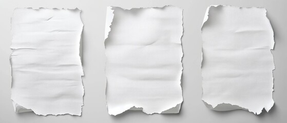 Aufkleber - Three pieces of torn paper on a white surface