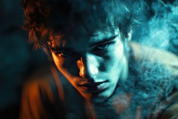 Aufkleber - Close-up shot of a person holding and smoking a cigarette