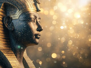 Poster - Close-up of a beautifully crafted Egyptian woman statue