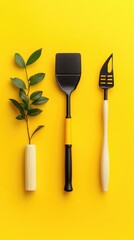 Poster - A couple of tools sitting on a bright yellow surface, possibly for crafting or DIY projects