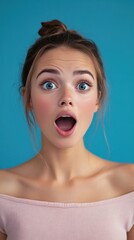Poster - A woman with a surprised look on her face
