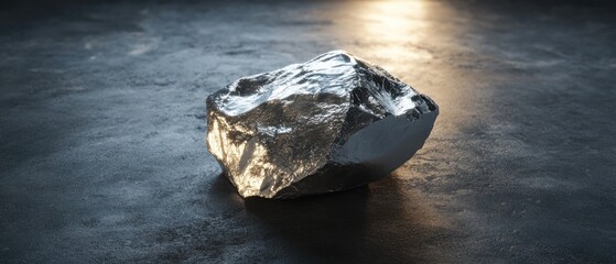 Poster - A single rock placed on a table surface