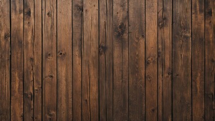 Poster - Brown wooden plank texture background featuring rich dark brown hues with a vintage effect, displaying vertical planks evenly spaced across the image.