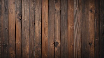 Aufkleber - Textured brown wooden background with vertical planks, featuring varying shades of brown and natural wood grain patterns, ideal for rustic designs.