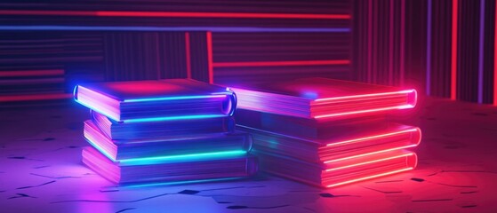 Poster - A collection of books stacked on a table, great for academic or educational settings
