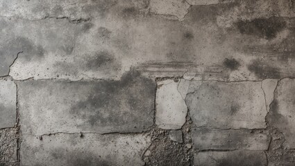 Leinwandbilder - Gray concrete floor texture with rough surface and subtle dark spots, featuring uneven patches and cracks in a horizontal layout.