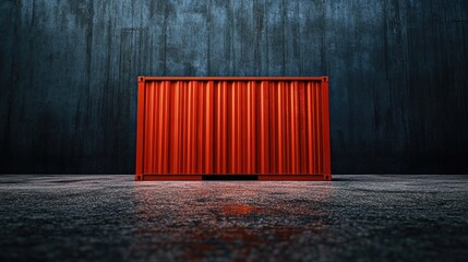 Aufkleber - A red container sits atop a gray concrete floor