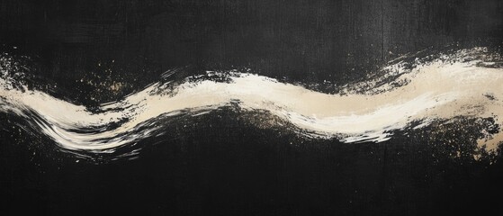 Poster - a simple yet elegant painting of a wave in black and white colors