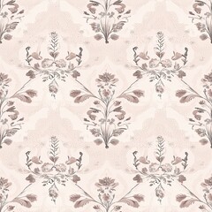 Poster - Elegant Feminine Ruched Seamless Pattern Delicate Embroidery Design for Fashion Textile and Branding