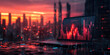 © Deja - Data visualization trends in urban technology city skyline digital art evening environment wide viewpoint