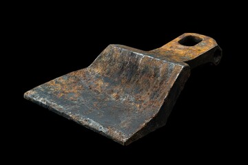 Poster - Old rusty metal scoop on a dark background
