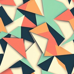 Poster - Geometric Reticulated Seamless Pattern Sharp Angles Modern Design