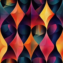 Poster - Geometric Ruched  Pleated Jewelry Seamless Pattern Design